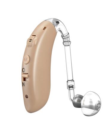 Air tube Hearing Aids,Hearing Aids for Seniors Rechargeable with Double Noise Reduction,Hearing Amplifier for Adults Hearing Loss,Digital ear hearing aid device with adjustable volume(1 pc) Light Brown