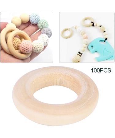 100 pcs 25mm Natural Wooden Baby Teething Rings - DIY Craft Accessories for Safe Teething - Buy Online on GoSupps.com