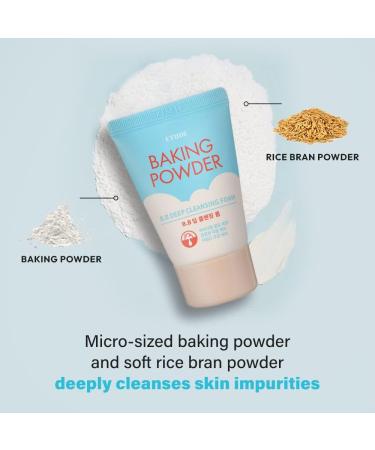 Etude House Baking Powder B.B Deep Cleansing Foam 1 fl.oz.(30ml) | Small Travel size Perfect Cleansing Wash | Removes Pore Waste and Dead Skin Cells - Buy Online on GoSupps.com