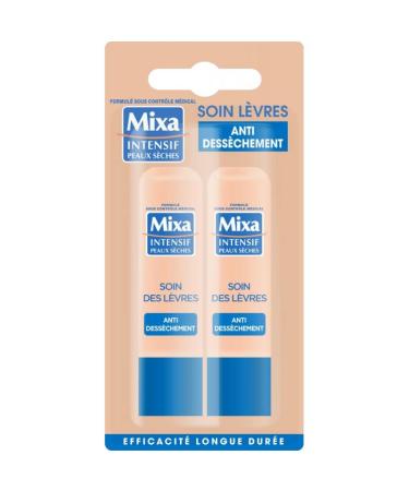 MIXA - Intensive Dry Skin Anti-Dryness Lip Sticks X2 - Pack of 4 - Sold in Packs
