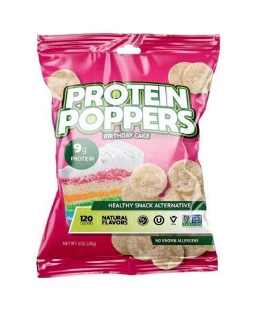 Protein Poppers Healthy Snack Alternative, 9g Protein, 1oz (Birthday Cake, 10 Count) Birthday Cake 10 Count (Pack of 1)