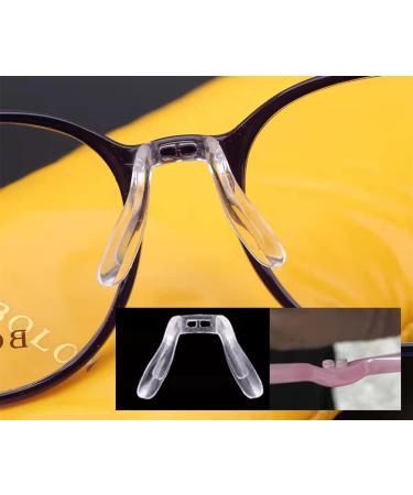 Perffitt Rubber Silicone Anti-Slip Clip-On Saddle Bridge Nose Pads for Glasses - Clear Transparent - 1 Pair - Buy Online on GoSupps.com