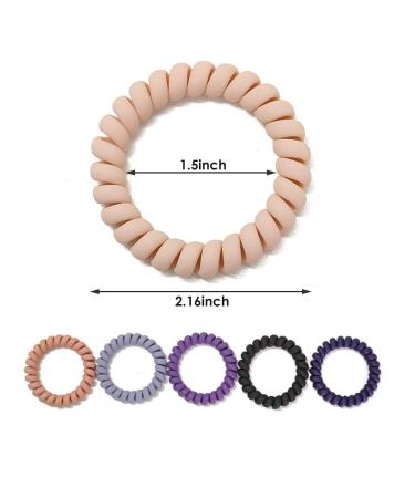 Spiral Hair Ties Set - 10 PCS Coil Hair Elastics in 10 Colors for Girls and Women - Buy Online on GoSupps.com