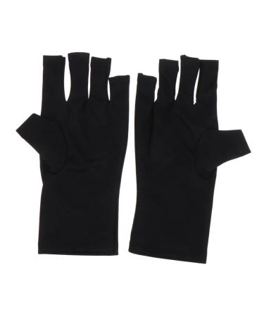 Healeved 1 Pair Nail Gloves Protective Gloves Nails Gel Sun Gloves for Women Uv Protection Gloves to Protect Manicure Uv Hand Protection Gloves for Nails Dryer Women's Short Polyester