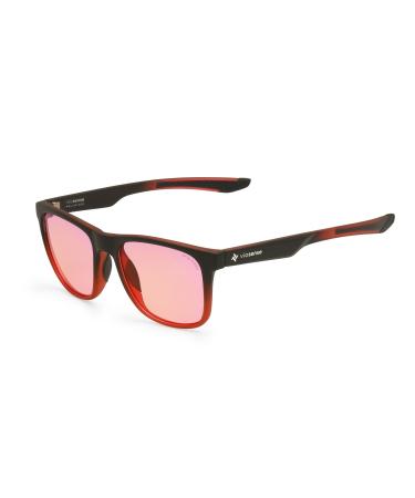 Color Blind Glasses for Digital Interaction | Universal VXP-350 Polarized Lens: Ideal for Gaming Media Visualization | Matte Black/Red Adult Unisex Size Medium/Large