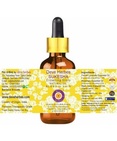 d ve herbes Sukesha - for Healthy Strong and Thick Hair. Rosemary French Lavender Essential Oils in Sesame Castor & Black Seed (Kalaunji) Oil 100ml (3.38 oz) - Buy Online on GoSupps.com