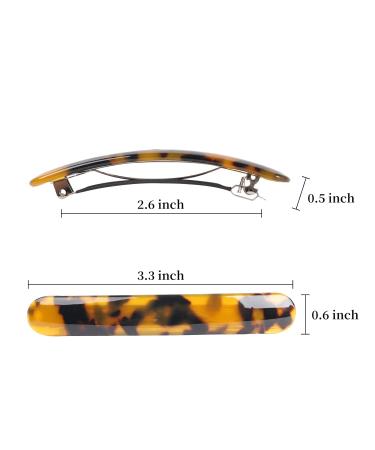 3PCS French Hair Barrettes for Women - Retro Hair Clips for Thick Hair in Dark, Light, and Brown Tortoiseshell - Buy Online on GoSupps.com