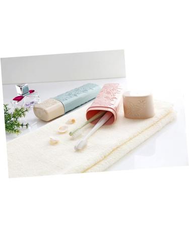 Portable Travel Toothbrush Holder & Case Set - Carved Beige Outdoor Toothpaste Cup | Ideal for International Shipping - Buy Online on GoSupps.com