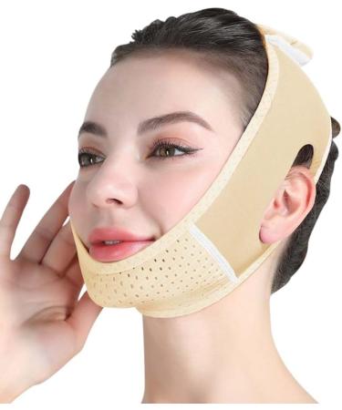 Double Chin Reducer V Line Facial Mask Face Lifting Tape Soft Chin Strap for Women Restore Skin Elasticity Skin Color Face Shaper - Buy Online on GoSupps.com