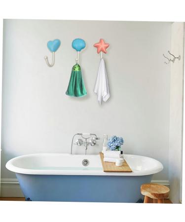 STOBAZA 1pc Wall Mount Clothing Rack Towel Hook Heart Hooks for Wall Sea Star Hook Wall Hook Aisle Heavy 6*12cm Sky-blue - Buy Online on GoSupps.com