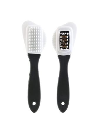 2Pcs 4-Sided Suede Brush Multifunctional Nubuck Brush Shoes Nylon Bristle Brush Nubuck Brass Brush for Leather Boots