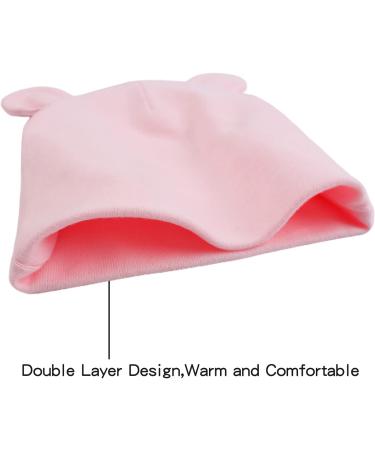 XIAOHAWANG Newborn Hospital Hat Preemie Boys Girls Beanie Cotton Bear Ears Baby Hats - 0-12 Months (White/Pink/Gray) - Buy Online on GoSupps.com