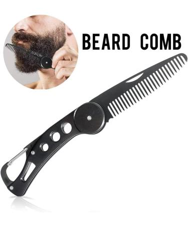 BoGoo Beard Hair Stainless Steel Comb - Folding Beard Pocket Comb Hair Styling Comb for Men for Hair Beards Mustache Mens Grooming Comb - Buy Online on GoSupps.com