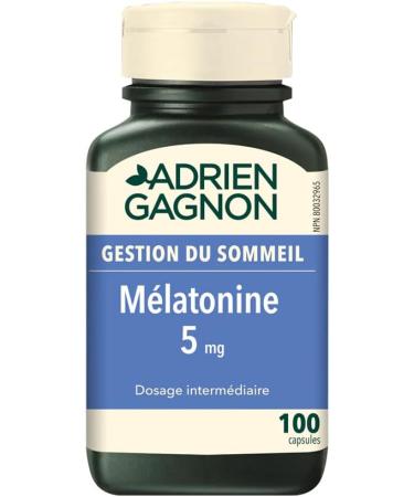 Adrien Gagnon - Melatonin 5 mg for Faster and Deeper Sleep 100 Capsules - Buy Online on GoSupps.com