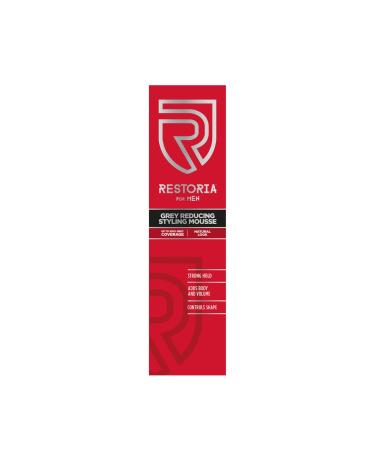 Restoria Grey Reducing Styling Mousse for Men - Hair Mousse That Helps Get Rid Of Your Greys & Give a Long-Lasting Style Up to 100% Grey Coverage - Vegan 200ml 200 ml (Pack of 1) Mousse