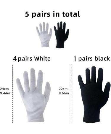 JOCXZI 5 Pairs Cotton Gloves for Eczema - Sensitive Dry Irritated Skin Hand Cream Lotion Protection for Night Daily Work 100% Cotton Size 9 inches - Buy Online on GoSupps.com