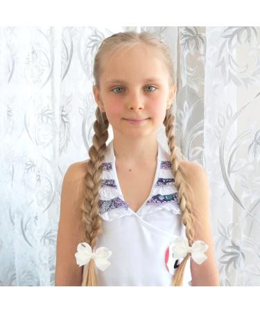 12 PCS 3 Hair Bow Clips Grosgrain Ribbon Solid Color Alligator Clips for Girls - White - Buy Online on GoSupps.com