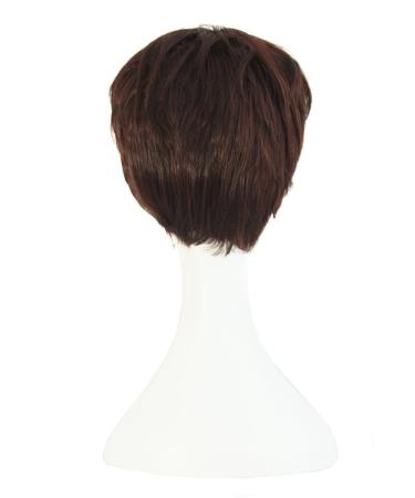 MapofBeauty Short Curly Wig - Dark Brown | Fashion Women's Natural Hairpiece - Buy Online on GoSupps.com
