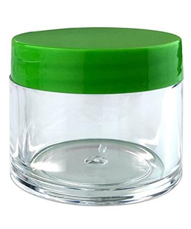 Beauticom 12 Pack 1 oz Acrylic Round Clear Jars with Flat Top Lids for Creams Lotions Makeup & More - Green - Buy Online on GoSupps.com