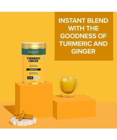VAHDAM Turmeric Ginger Latte Mix (40 Cups 3.53oz) Caffeine-Free Golden Milk Powder With Curcumin Black Pepper & Ginger | Brew Hot/Iced Tea Or Turmeric Latte - Buy Online on GoSupps.com