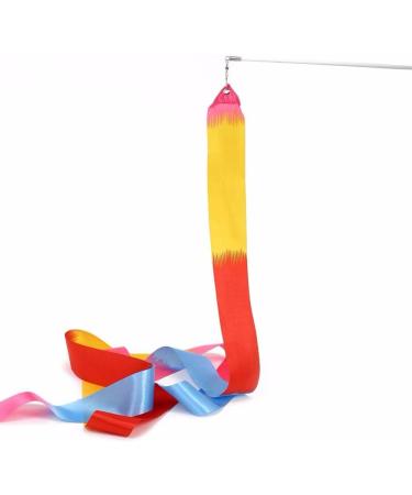 Dance Ribbons Rainbow Streamers - 2pc Set for Kids Rhythmic Gymnastics & Baton Twirling - Buy Online on GoSupps.com