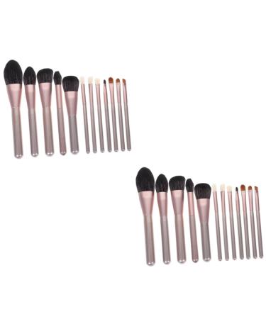 Beavorty 2 Sets Makeup Brush Set Travel Face Beauty Tools Ladies Suits Foundation Brush Eye Tool Brush Eyeshadow Makeup Brush Cosmetic Eye Brush Girls Suit Miss Aluminum Alloy Soft Cangzhou