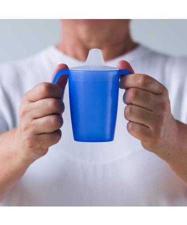 Ornamin 2 Handled Mug 220ml Yellow with Spouted Lid - Ergonomic Plastic Mug for Shaky Hands - Care Feeding Cup - Buy Online on GoSupps.com