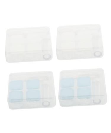 HOMSFOU 4pcs Colored Contact Lenses Contact Lens Case Invisible Makeup Mirror Case ABS Travel