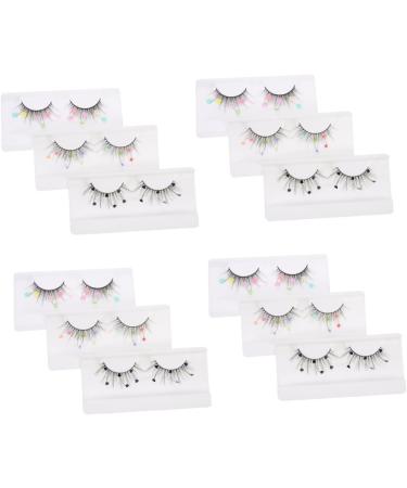 FRCOLOR 12 Pairs sequin false eyelashes natural false lashes cosplay lashes color lashes lashes with color pride outfit fake eyelashes sequins lashes Miss Flash chip Imitation make up - Buy Online on GoSupps.com