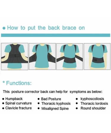Adjustable posture corrector shoulder and correction spine posture fixed belt (black M) (Black M) - Buy Online on GoSupps.com