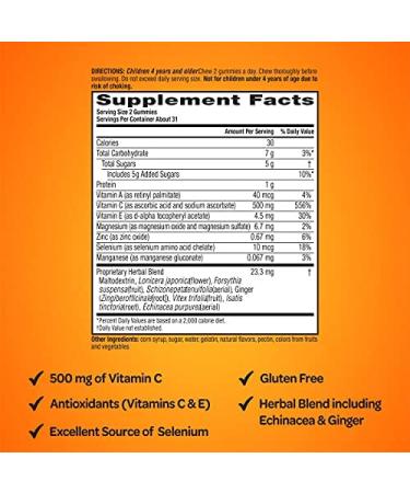 Airborne Kids Immune Support Gummies - 500mg Vitamin C, 21 Count (Pack of 2) - Assorted Fruit Flavor - Buy Online on GoSupps.com