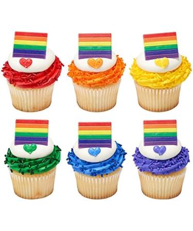 24 Rainbow Pride Cupcake Rings Toppers - Buy Online on GoSupps.com