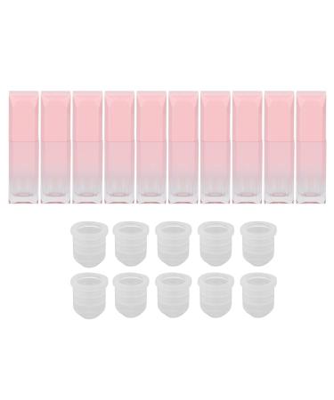 10 pieces 6 ml of empty lip gloss tubes color gradient pink refillable lipstick container lip balm bottle lipstick tube container with silicone lid for women and girls