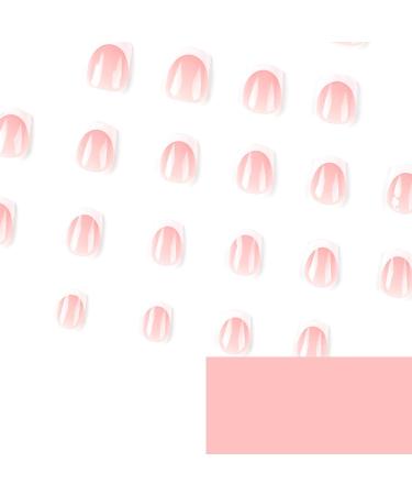 24Pcs White Glitter French False Nails with Nail Glue - Short Square Press on Nails for Women & Girls - Nude Pink Squoval Stick on Nails - Buy Online on GoSupps.com