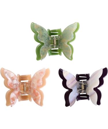Vctitil Double Layer Butterfly Acetate Hair Claws Hair Clips Ponytail Holders Shark Clip Barrettes Hair Accessories for Women Girl Thin Thick Hair(green) - Buy Online on GoSupps.com