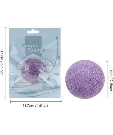Natural Konjac Sponge Face Bath Sponge Puff Soft Skin Bath Ball Body Facial SPA Exfoliator Washing Cleansing Scrubber with Fine Soft Rich Foam for Women Men Kids (Purple) - Buy Online on GoSupps.com
