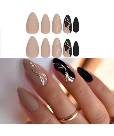 Ruarby Almond False Nails Tips Detachable Press On Nail Full Cover False Nails French Tip False Nails Manicures Supplies - Buy Online on GoSupps.com