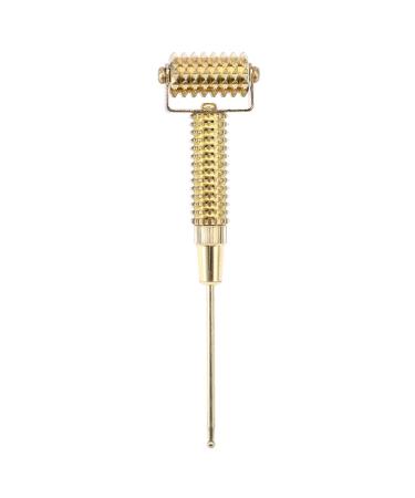 Face reflex zone massage tools-double-headed spring-based ear and body point on the wet scooter acupuncture point search massage stick (gold)