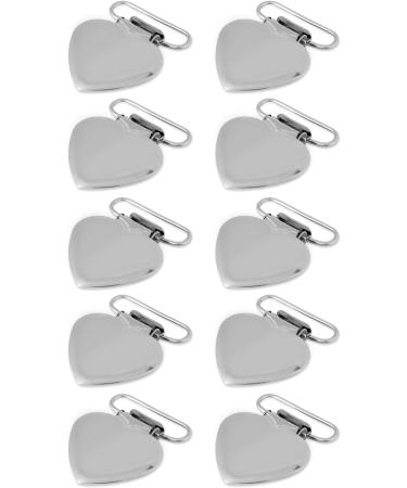 10pcs Metal Heart Shape Pacifier Holder Clips - Durable Dummy Suspender for Home Crafts | International Shipping Available - Buy Online on GoSupps.com