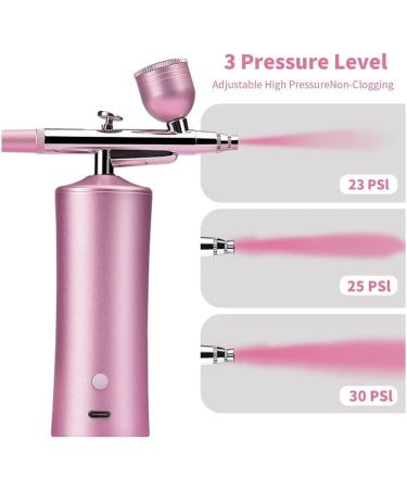 tibiu Airbrush Kit with Compressor 20-30PSI Airbrush with 0.3mm Nozzle for Painting Tattoo Nail Art Model Coloring Easy to Use Pink - Buy Online on GoSupps.com