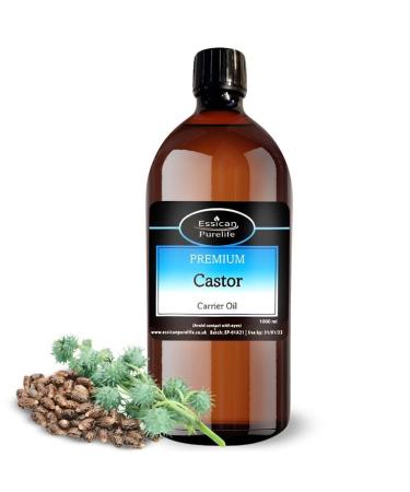 Castor Oil for Hair Growth - Pure Castor Oil for Skin Castor Oil for Eyelashes - Cold Pressed Hexane Free - Ideal for Eyelashes & Hair - 100% Natural Pure Castor Oil for Eyebrows 1000ml 1.00 l (Pack of 1)
