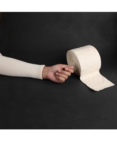 LayerGuard Cotton Stockinette Sleeve Roll - Raw Cotton Comfort Wear for Under/Over Cast Bandage - Sweat Absorbent & Residue Prevention - 4 Inch (Off-White) - Buy Online on GoSupps.com