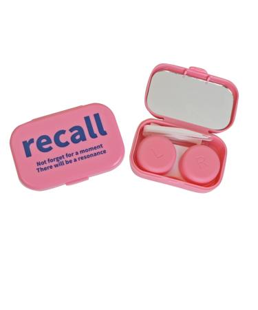 Agoneir portable contact lens box kit with mirror portable contact lens container travel eye care set holder container cute mini plastic box with a mirror-stick tool set rose