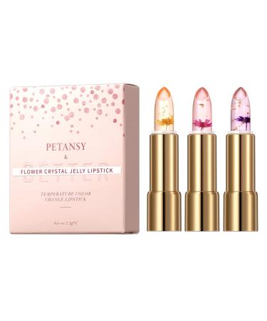 Sitovely Crystal Jelly Flower Lipstick Set - Color Changing Moisturizing Lip Balm Trio in Starry Sky Gift Box - Buy Online on GoSupps.com