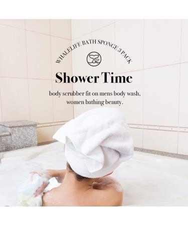 Loofah Sponge Exfoliating Bath Sponge 3 Pack for Shower - Pink Blue Gray - Buy Online on GoSupps.com