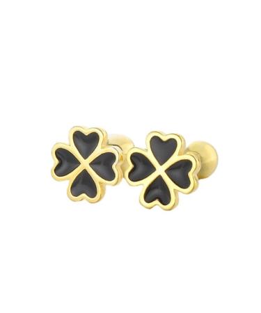 FHVNP 925 Silver Screw Ear Plug Geometric Heart Mini Compact Ear Accessories Sleep Without Removing Ear Nails Ear Bone Nails GoldenLovefour-leafclover