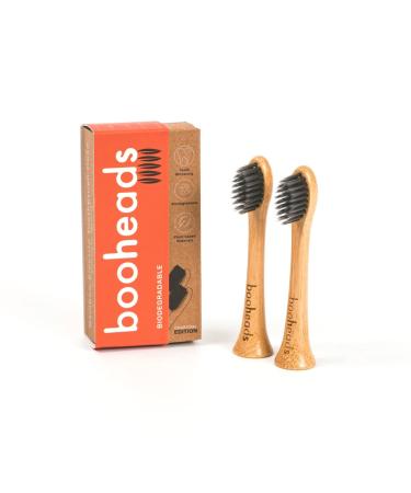 booheads - Charcoal Bamboo Electric Toothbrush Heads | Biodegradable Eco-Friendly Sustainable Recyclable | Compatible with Sonicare