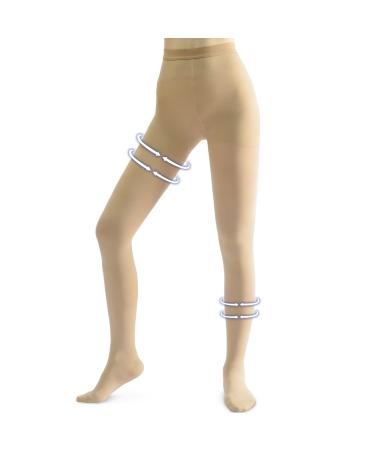beister Medical Compression Pantyhose for Women & Men Opaque Closed Toe 20-30mmHg Graduated Support Tight Waist High Compression Circulation Leggings for Varicose Veins Edema Flight DVT Beige XL - Buy Online on GoSupps.com