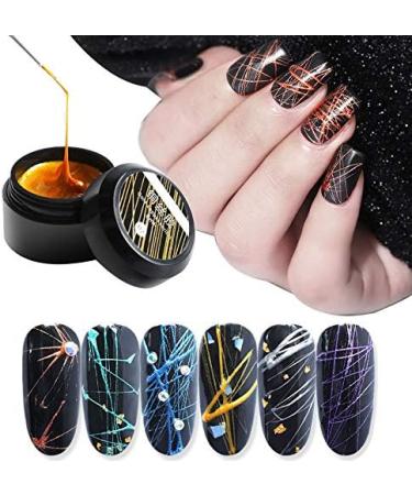 Dacvgog Set of Nail Art Pulling Silk 6 Pieces Painting Soaking Drawing Elasticity Design Nail Lacquer Long Lasting DIY - Buy Online on GoSupps.com