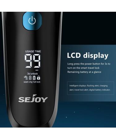 Sejoy Electric Razor for Men - Wet & Dry Foil Shaver with 3-Blade 7500 RPM Motor IPX7 Waterproof - Peacock Blue | International Shipping - Buy Online on GoSupps.com